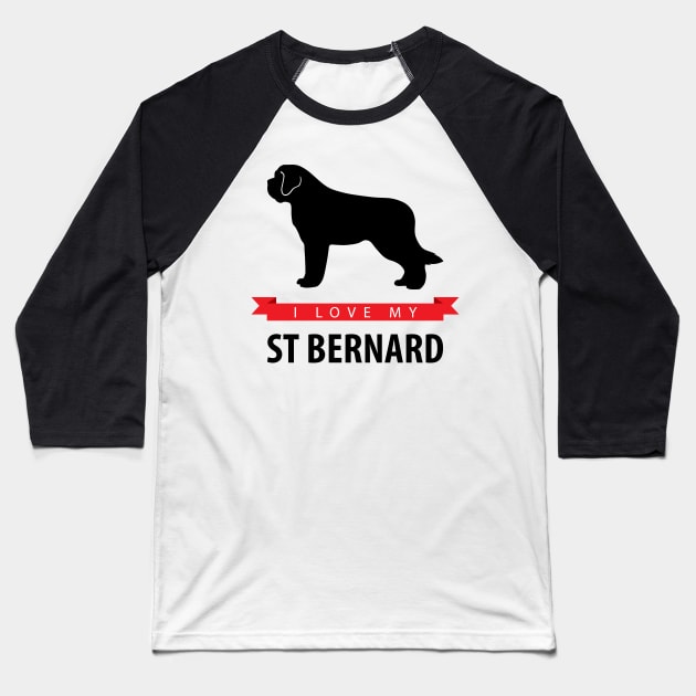 I Love My St Bernard Baseball T-Shirt by millersye